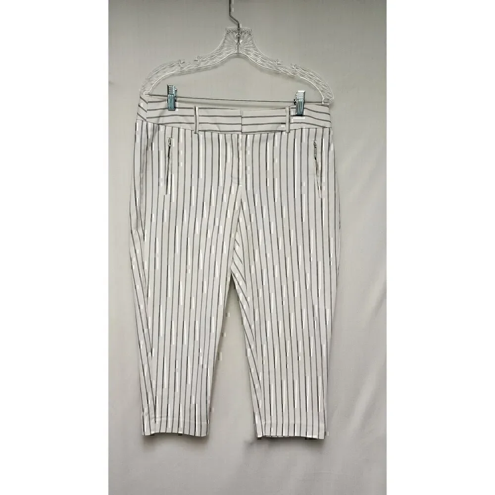 APT. 9 STRIPED CAPRI STRIPED BLACK/WHITE SIZE 10
